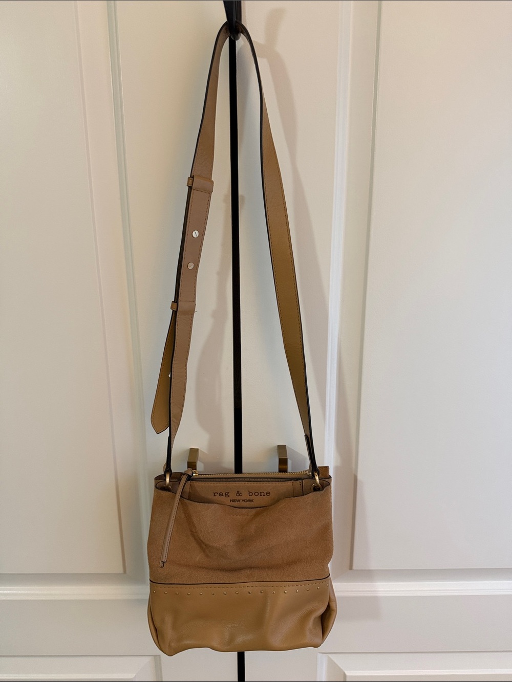 rag & bone Saddle Tan Leather and Suede Crossbody